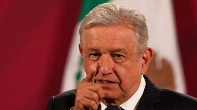 Mexican President Andres Manuel Lopez Obrador gives his daily, morning news conference.