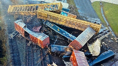 Train derailment in Mauriceville, Texas, Oct. 29, 2020.