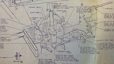 This image is a blueprint photo from a 1968 commercial aircraft.