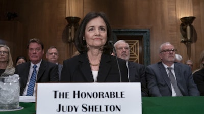 Judy Shelton appears before the Senate Banking Committee on Capitol Hill, Feb. 13, 2020.