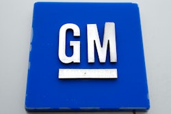 The General Motors logo in Hamtramck, Mich.