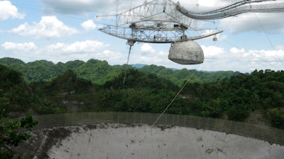 Single-dish radio telescope at the Arecibo Observatory in Arecibo, Puerto Rico, July 13, 2016.