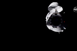 SpaceX Dragon capsule approaches the International Space Station, Nov. 16, 2020.