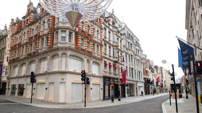 Closed shops on an empty New Bond Street, London, Nov. 17, 2020.