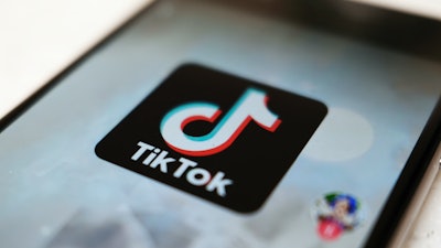 TikTok logo on a smartphone screen in Tokyo, Sept. 28, 2020.