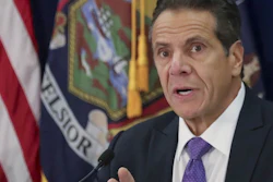 Gov. Andrew Cuomo addresses a regional summit of governors in New York, Oct. 17, 2019.