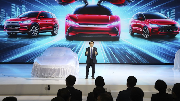 BYD Auto President Wang Chuanfu at Auto Shanghai, April 16, 2019.