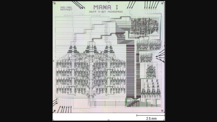 AQFP MANA microprocessor die photo.