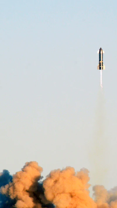 SpaceX's Starship prototype takes off during a test flight, Boca Chica, Texas, Dec. 9, 2020.