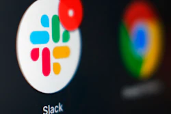 Slack app icon on a computer screen in Tokyo, Dec. 2, 2020.
