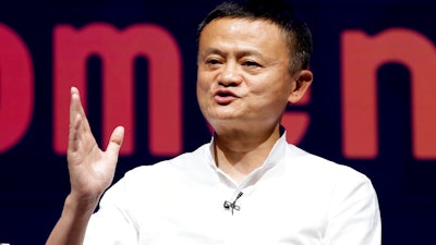 Alibaba Group Chairman Jack Ma speaks during a seminar in Bali, Indonesia, Oct. 12, 2018.