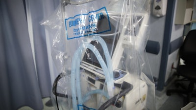 A ventilator at St. Joseph's Hospital in Yonkers, N.Y., April 20, 2020.