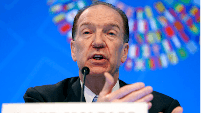 World Bank President David Malpass during a news conference at the World Bank/IMF Annual Meetings in Washington, Oct. 17, 2019.