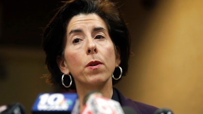 Rhode Island Gov. Gina Raimondo during a news conference in Providence, March 1, 2020.