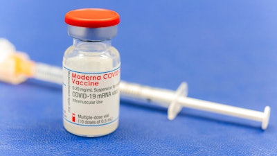 Moderna COVID-19 vaccine at the Diakonie Hospital 'DIAKO' vaccination ward, Bremen, Germany, Jan. 15, 2021.
