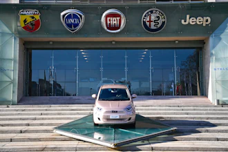 The new Stellantis logo at the historic Mirafiori headquarters, Turin, Italy, Jan. 18, 2021.