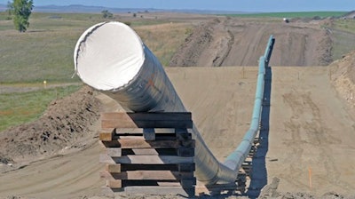 A section of the Dakota Access pipeline under construction near St. Anthony, N.D., Sept. 29, 2016.