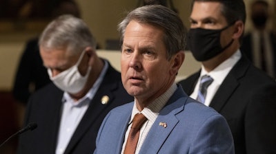 Georgia Gov. Brian Kemp at a press conference in Atlanta, Jan. 6, 2021.