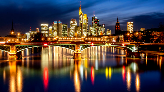 Banking district on the river Main, Frankfurt, Germany, Feb. 4, 2021.