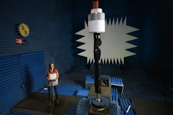Anna Stumme, U.S. Naval Research Laboratory electrical engineer makes adjustments to an array inside the anechoic chamber at the U.S. Naval Research Laboratory in Washington, D.C., Sep. 5, 2019. Stumme creates and tests prototype parts developed using traditional and 3D printed methods.