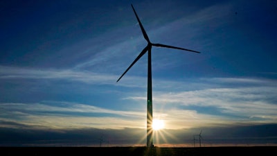 Wind turbine near Spearville, Kan., Jan. 13, 2021.