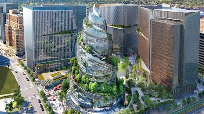 Artist rendering of Amazon's headquarters redevelopment, Arlington, Va.