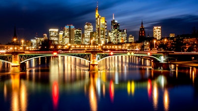 Banking district on the river Main, Frankfurt, Germany, Feb. 4, 2021.