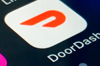DoorDash app on a smartphone in New York, Feb. 27, 2020.