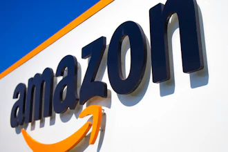 Amazon logo in Douai, France, April 16, 2020.