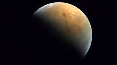 Image of Mars taken by the United Arab Emirates' 'Amal' probe, Feb. 10, 2021.