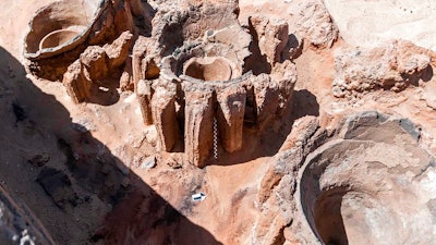 Pottery basins in Abydos, Egypt, Feb. 13, 2021.