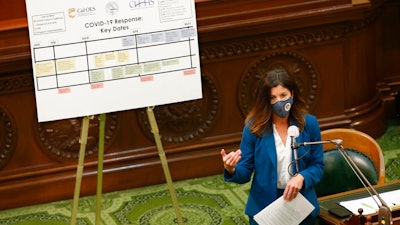 California Assemblywoman Cottie Petrie-Norris during an oversight hearing in Sacramento, May 11, 2020.