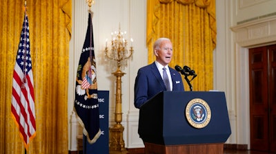 President Joe Biden speaks during a virtual event of the Munich Security Conference, East Room of the White House, Feb. 19, 2021.