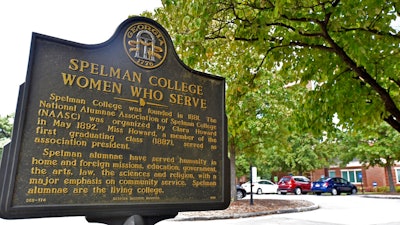 A sign displayed at Spelman College, Atlanta, Sept. 26, 2018.