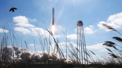 Northup Grumman's Antares rocket lifts off from NASA's Wallops Island facility, Wallops Island, Va., Feb. 20, 2021.