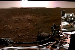 Composite image of the surface of Mars as captured by the Perseverance Mars rover.