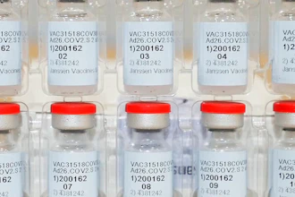 Vials of the Janssen COVID-19 vaccine, Dec. 2, 2020.