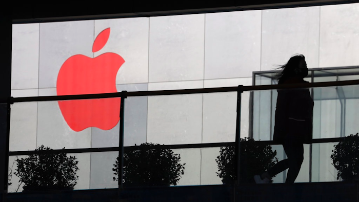 Apple logo in Beijing, Dec. 6, 2018.