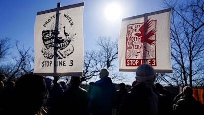 Protest of Enbridge's Line 3 pipeline, St. Paul, Minn., March 11, 2021.