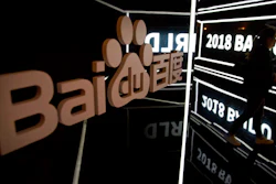 A display at the Baidu World conference in Beijing, Nov. 1, 2018.