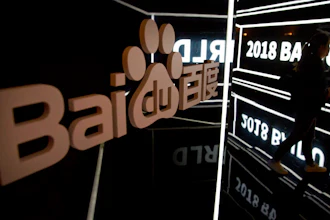 A display at the Baidu World conference in Beijing, Nov. 1, 2018.