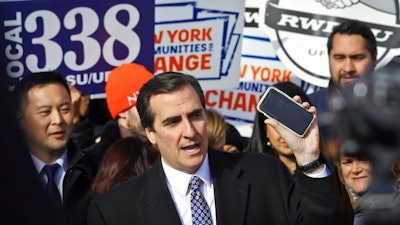 New York state Sen. Michael Gianaris at a press conference in New York, Nov. 14, 2018.