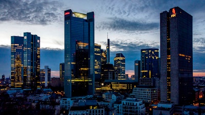 Banking district, Frankfurt, Germany, March 29, 2021.