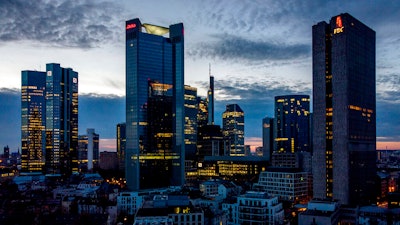 Banking district, Frankfurt, Germany, March 29, 2021.