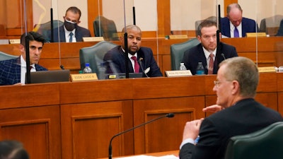 Bill Magness, president and CEO of the Electric Reliability Council of Texas, testifies at a joint hearing in Austin, Feb. 25, 2021.