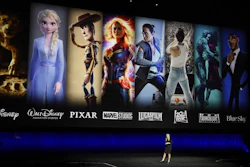 Cathleen Taff, president of distribution, franchise management, business and audience insight for Walt Disney Studios, during a presentation at CinemaCon 2019, Las Vegas, April 3, 2019.