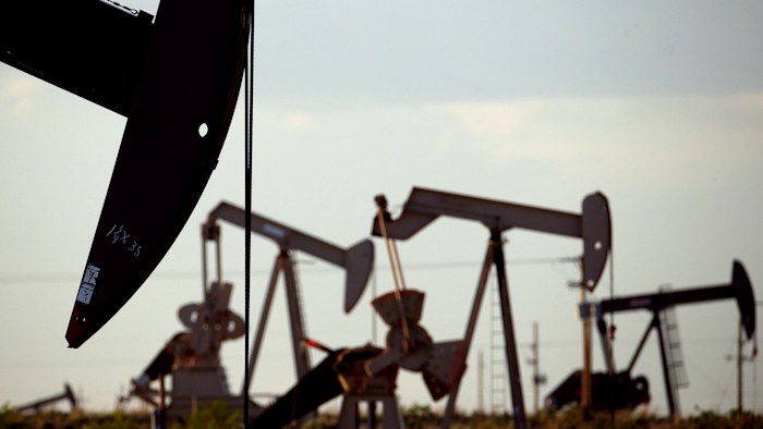 Pumpjacks in a field near Lovington, N.M., April 24, 2015.