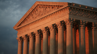 The U.S. Supreme Court seen at sunset in Washington, Oct. 4, 2018.