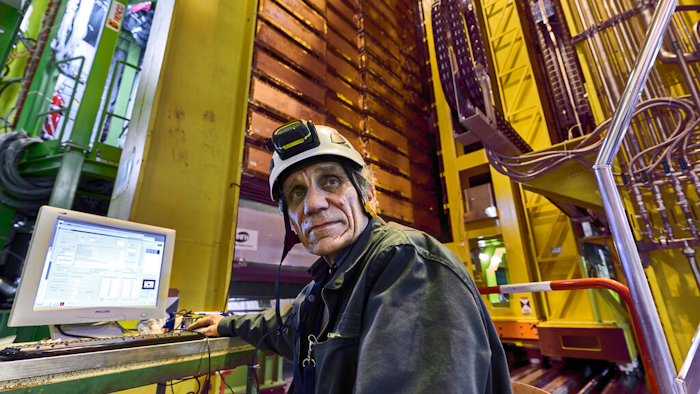 Nikolai Bondar works on the LHCb Muon system at the European Organization for Nuclear Research Large Hadron Collider facility outside Geneva in 2018.