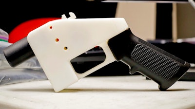 A 3D printed gun, called the Liberator, at Defense Distributed, an online organization for weapons development, in Austin, Texas, Aug. 1, 2018.